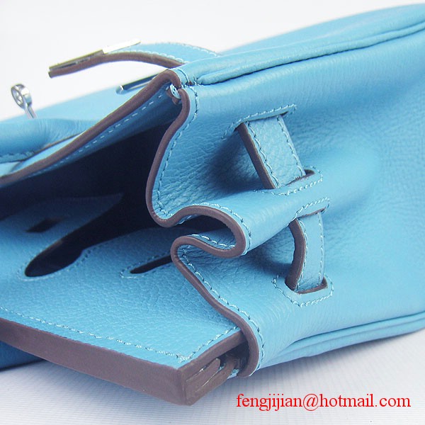 Hermes Birkin 30cm Togo Leather Bag Light Blue 6088